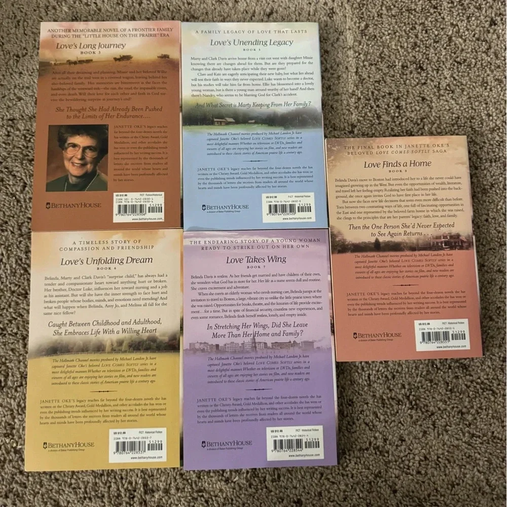 Love Comes Softly books 3,5,6,7,8 by Janette Oke paperback books